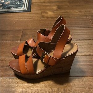 Elegant Brown Wedge Sandals